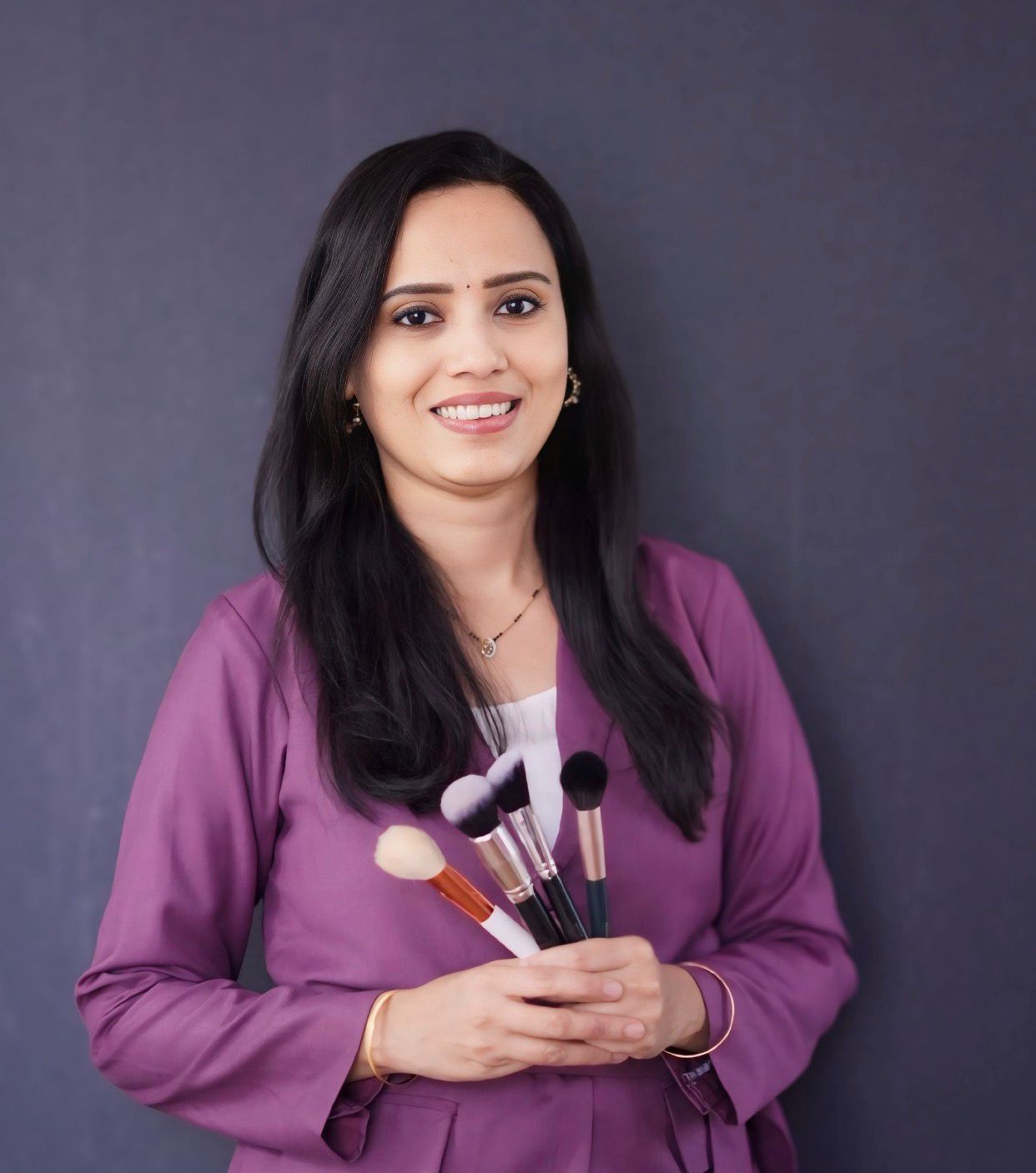 Confident Telugu woman beauty entrepreneur